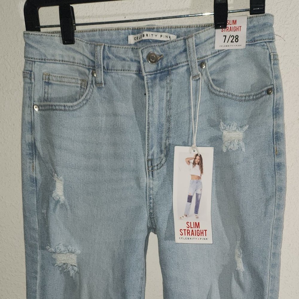 Celebrity Pink Ladies' stylish slim jeans, 7/28 , 30" waist NWT